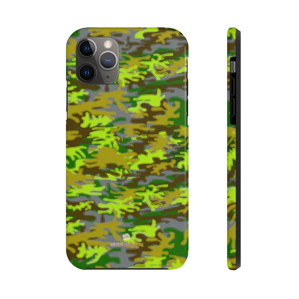 Grey Green Camo iPhone Case, Military Print Case Mate Tough Samsung Galaxy Phone Cases