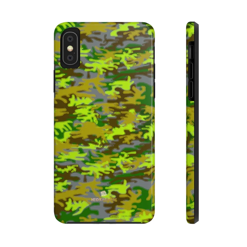 Grey Green Camo iPhone Case, Military Print Case Mate Tough Samsung Galaxy Phone Cases