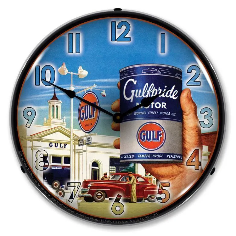 Gulfpride Motor Oil Backlit LED Clock