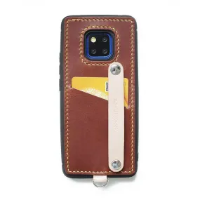 Handmade Coffee Leather Huawei Mate 20 Pro Case with Card Holder CONTRAST COLOR Huawei Mate 20 Pro Leather Case