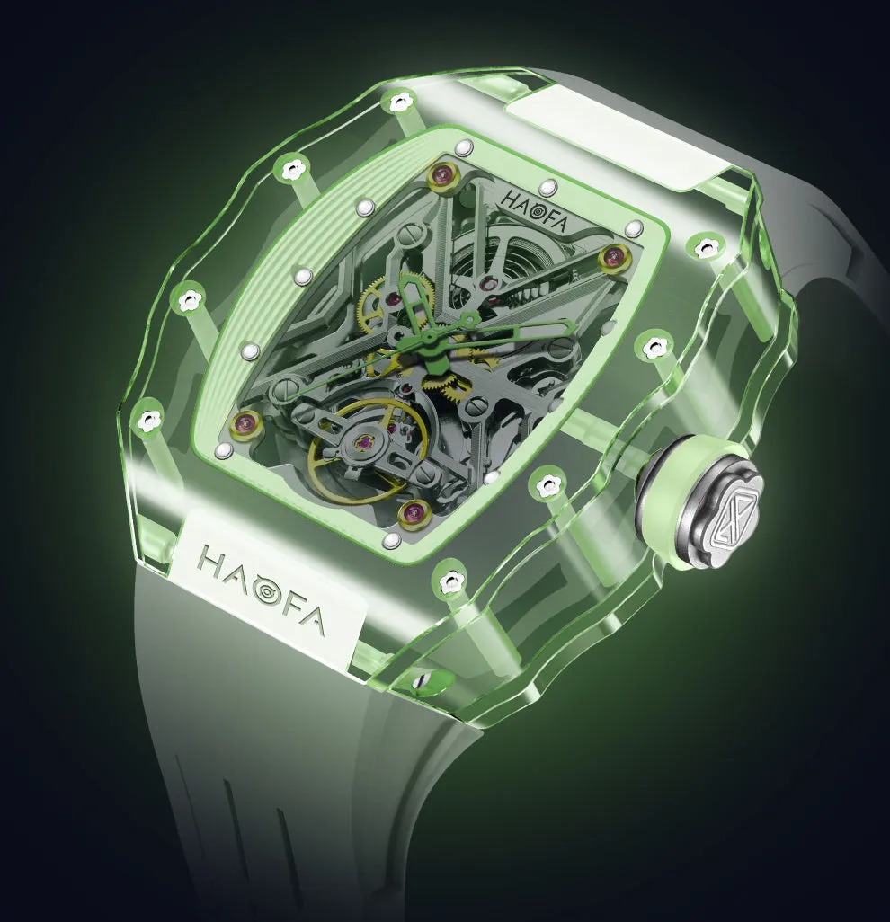 HAOFA Colorful Crystal Case Automatic Watch 72H Power Model 2203