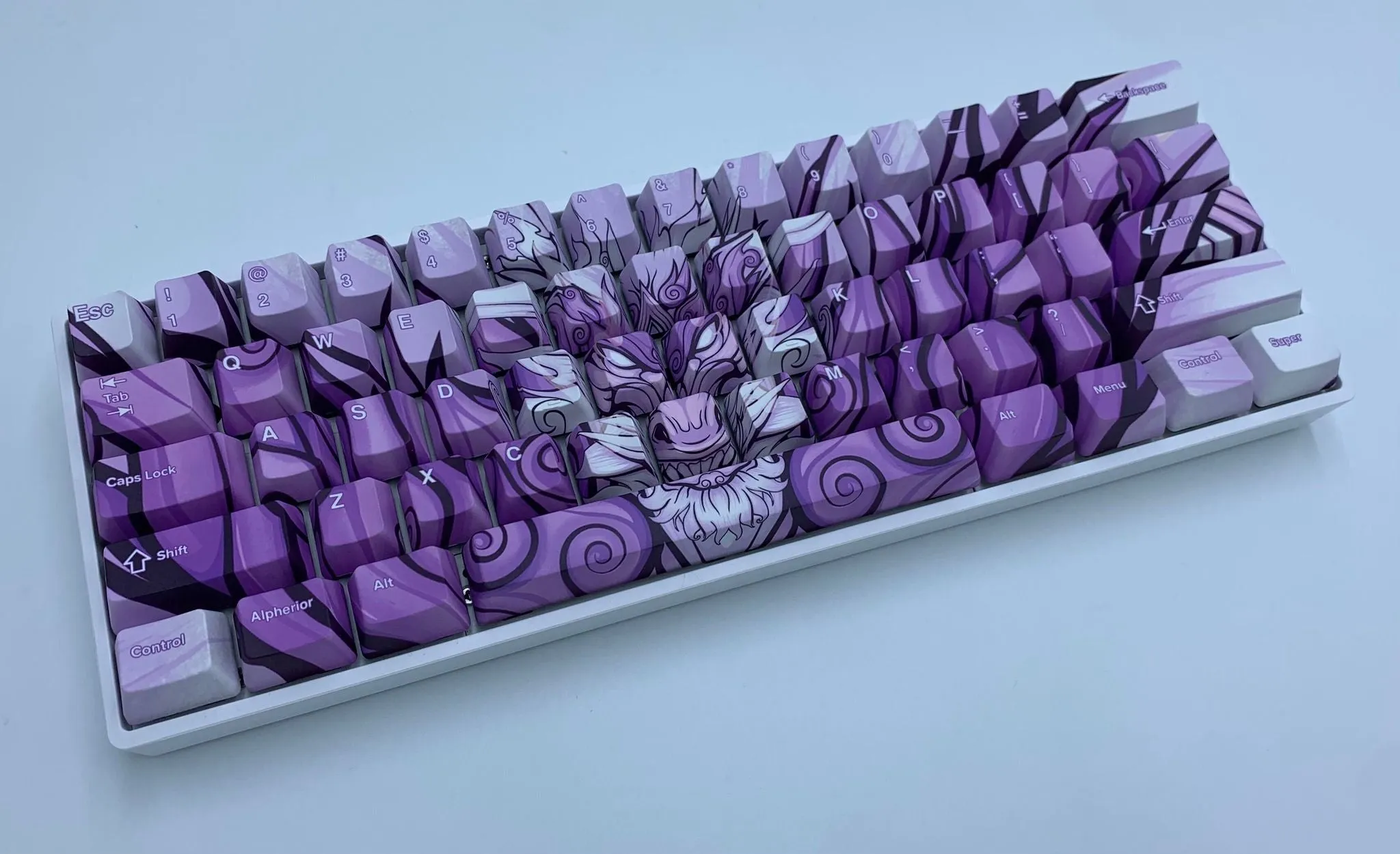 Hayabusa 60% Keyboard - Lavender Oni Dragon