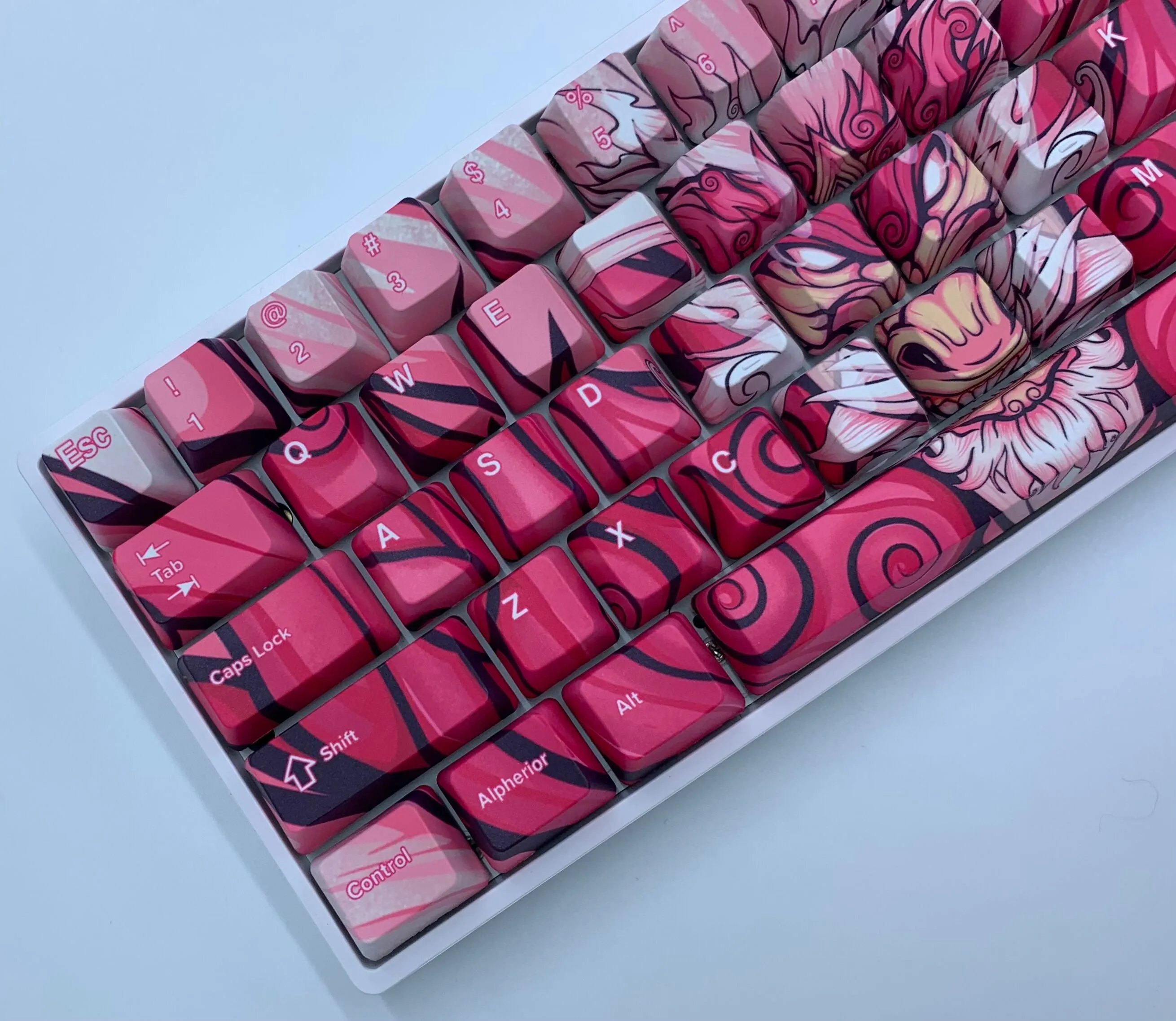 Hayabusa 60% Keyboard - Pink Oni Dragon