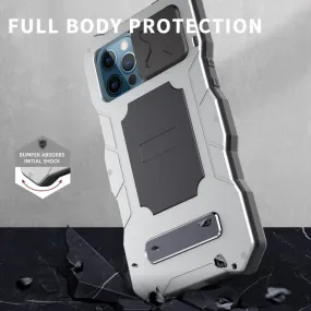 Heavy Duty Armor Metal Phone Case With Kickstand For IPhone