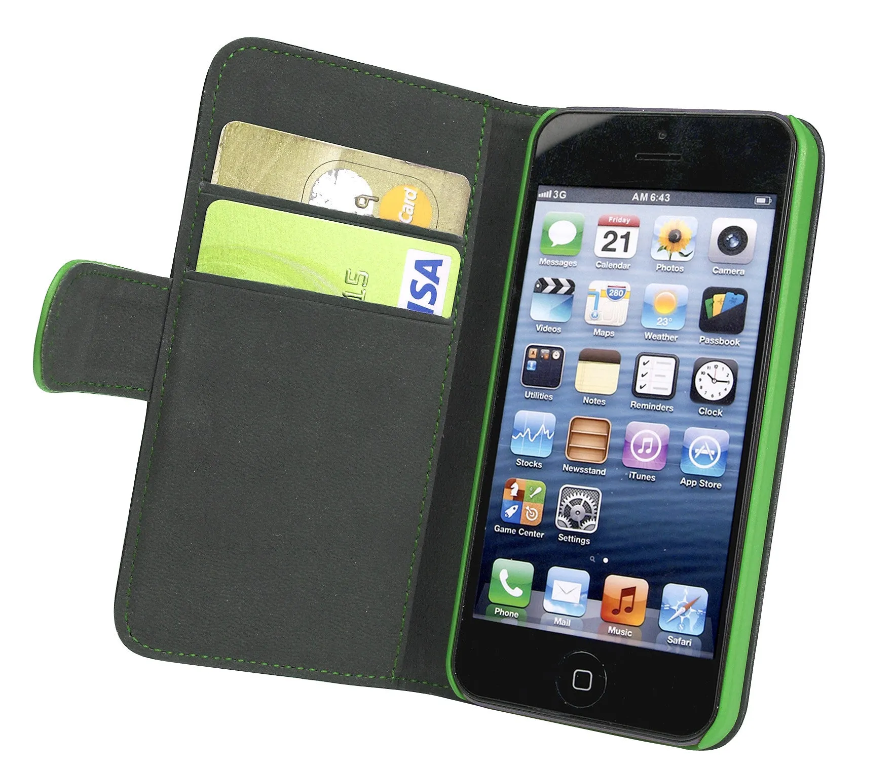 Holdit Genuine Leather Wallet Case Standard for iPhone 5/5S/5SE (2 Card Pockets)