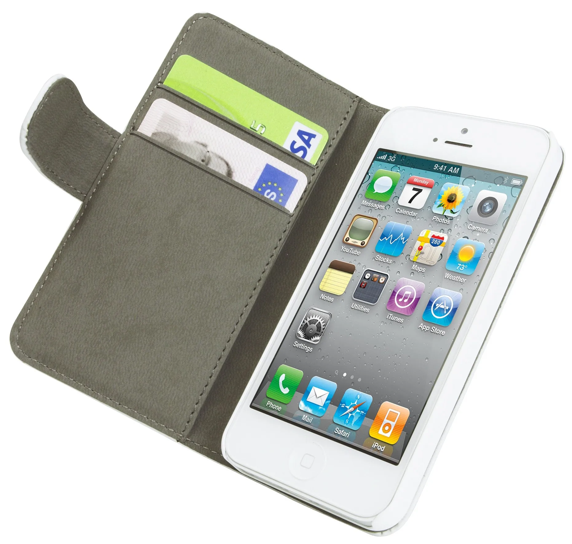 Holdit Genuine Leather Wallet Case Standard for iPhone 5/5S/5SE (2 Card Pockets)