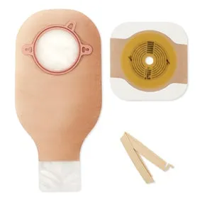 Hollister 19154 New Image 2-Piece Sterile Colostomy/Ileostomy Drainable Single-Use Kit 2-1/4" Stoma Opening, 2-3/4" Flange, 12" L, Ultra-Clear, Clamp Closure, Disposable