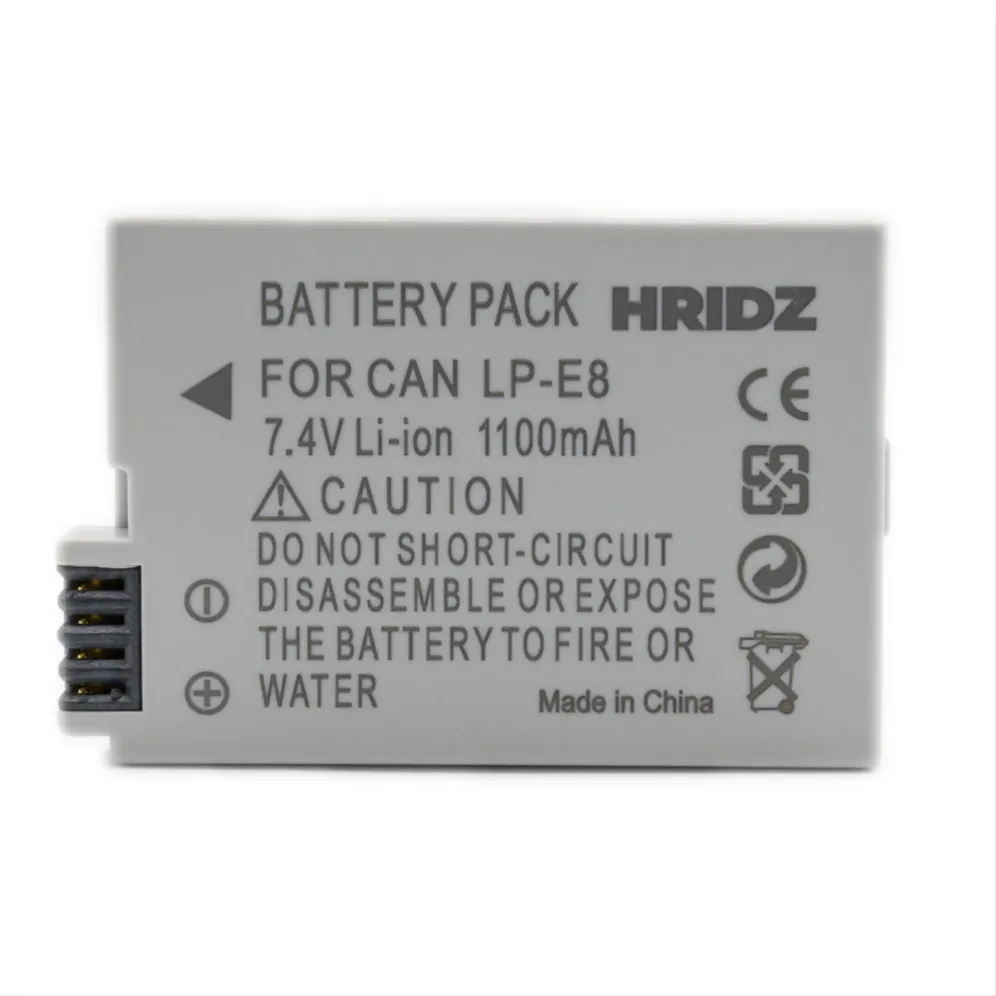 Hridz LP-E8 Battery for Canon EOS 550D 600D 650D 700D 750D DSLR Cameras