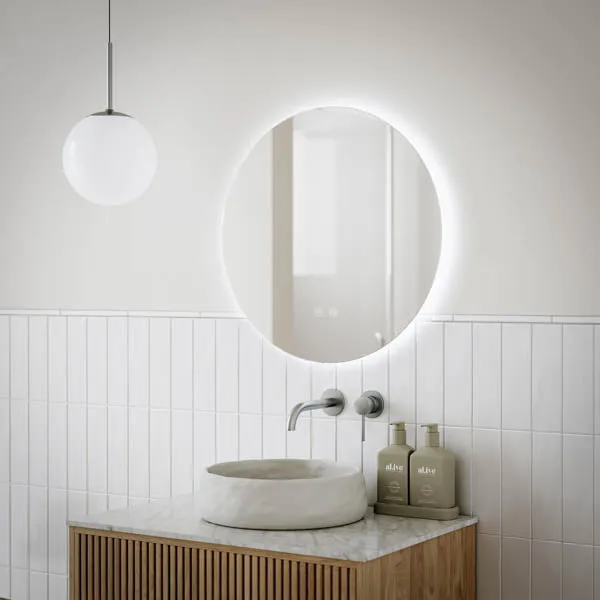 Ingrain Round Frameless Backlit LED Mirror