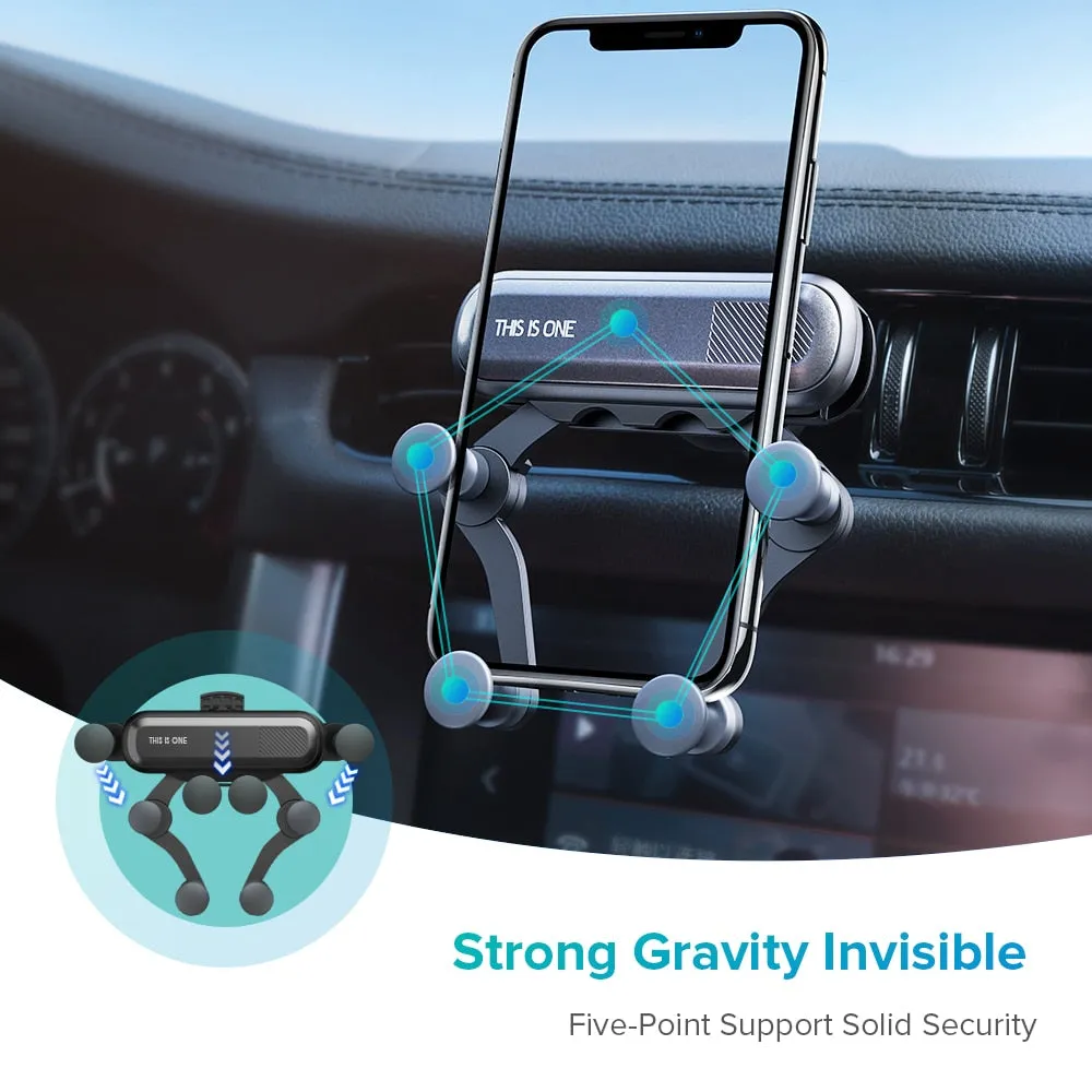 INIU Gravity Car Holder For Phone in Car Air Vent Clip Mount No Magnetic Mobile Phone Holder GPS Stand For iPhone XS MAX Xiaomi