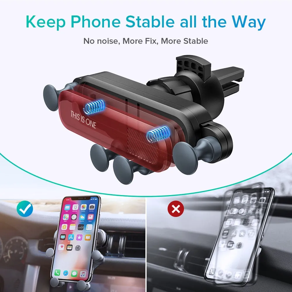 INIU Gravity Car Holder For Phone in Car Air Vent Clip Mount No Magnetic Mobile Phone Holder GPS Stand For iPhone XS MAX Xiaomi