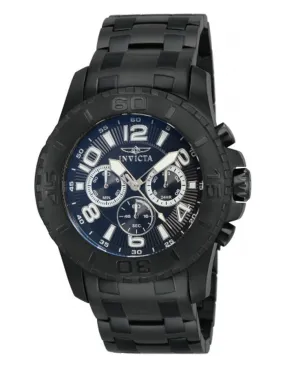 INVICTA Pro Diver Mens Watch - Black Metal - Chronograph - Bracelet - 100M