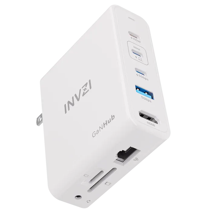 INVZI GaNHub 9-in-1 100W GaN USB-C Charger Power Hub Docking Station