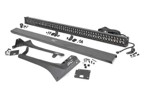 Jeep 50-inch Straight LED Light Bar Upper Windshield Kit w/ Dual-Row Black Series LED - White DRL (20-22 Gladiator JT, 18-22 Wrangler JL)