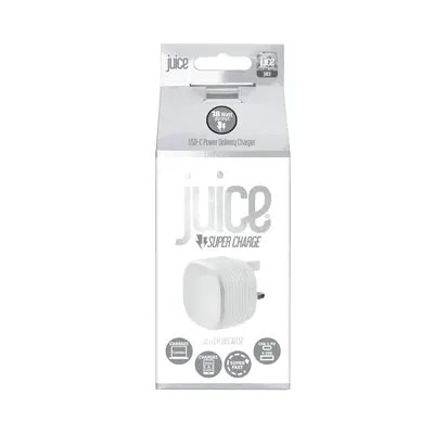 Juice 18W Dual Port Super Charge Plug – White