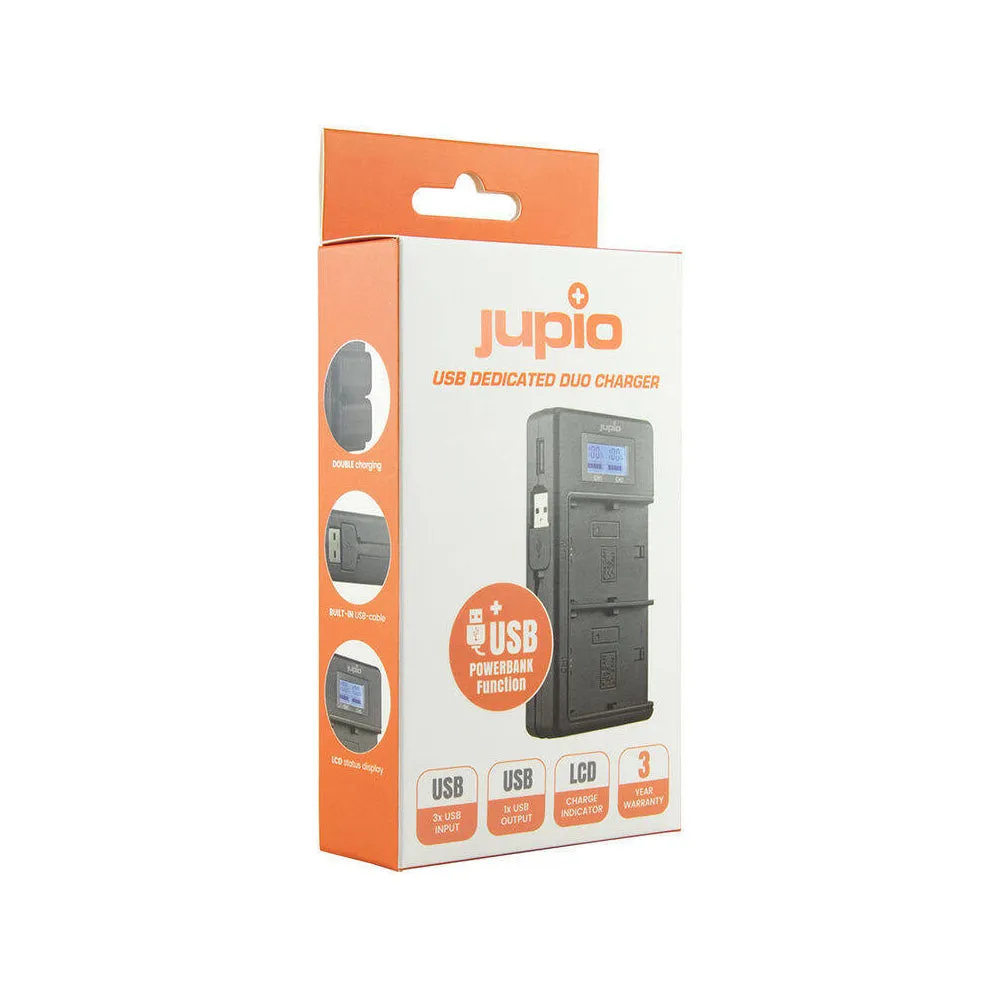 Jupio Dedicated Duo USB Charger with LCD For Canon LP-E8 Batteries