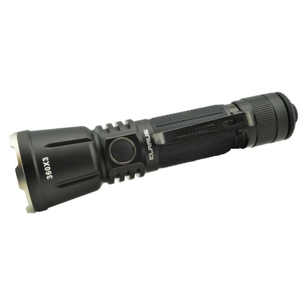 Klarus 360x3 Rechargeable Tactical Flashlight 3200 Lumens Dual Switch Design