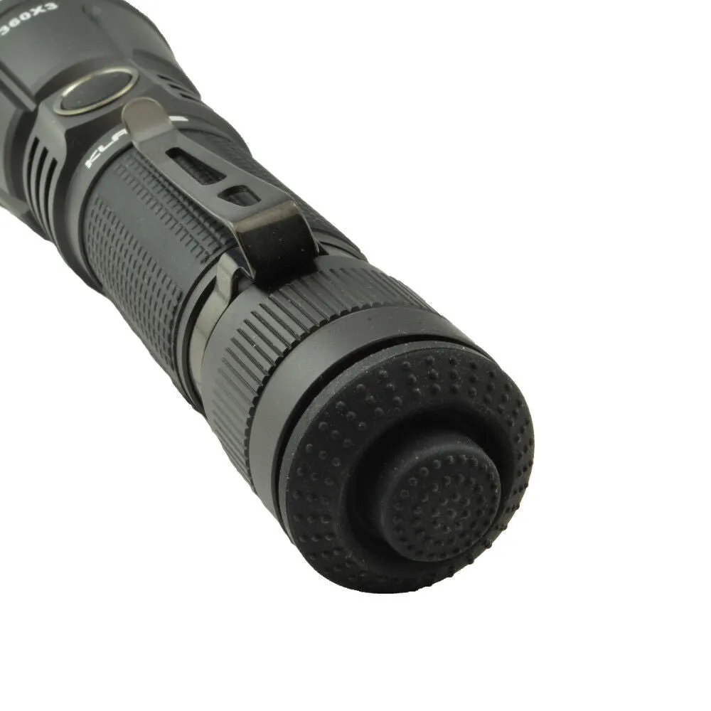 Klarus 360x3 Rechargeable Tactical Flashlight 3200 Lumens Dual Switch Design