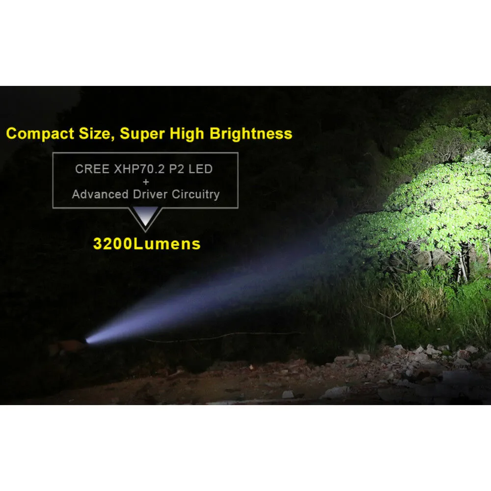 Klarus 360x3 Rechargeable Tactical Flashlight 3200 Lumens Dual Switch Design