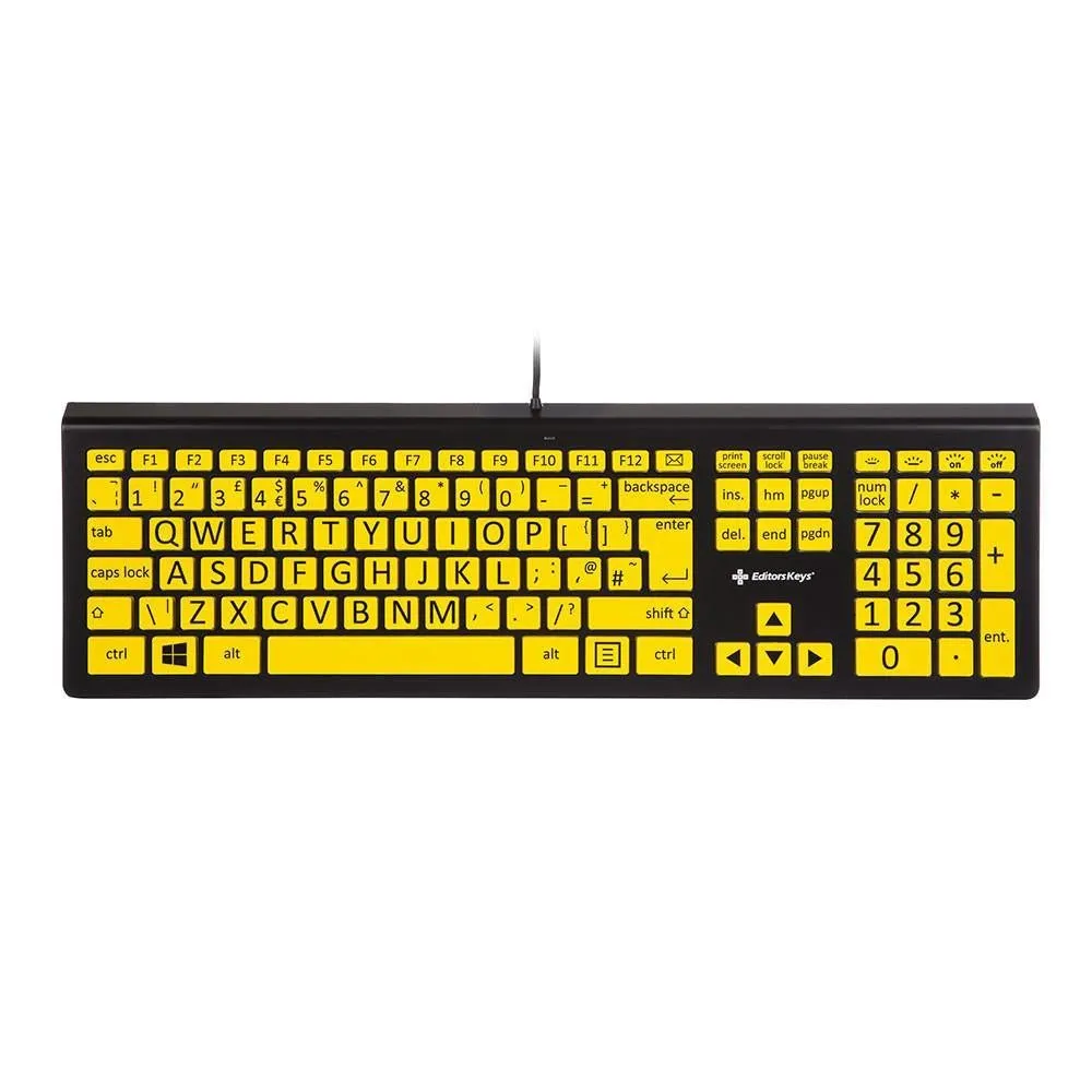 Large Print Backlit Keyboard for Low Vision and Macular Degeneration