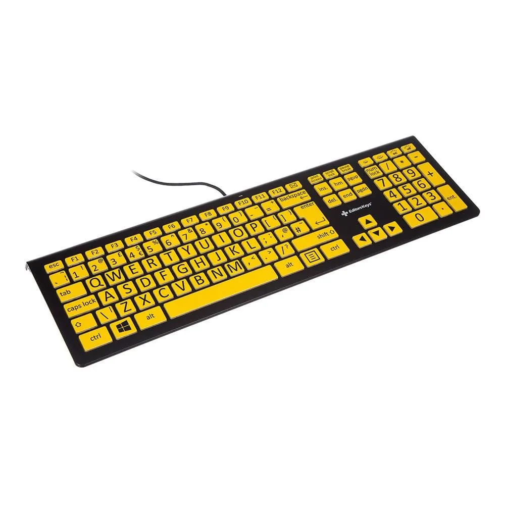 Large Print Backlit Keyboard for Low Vision and Macular Degeneration