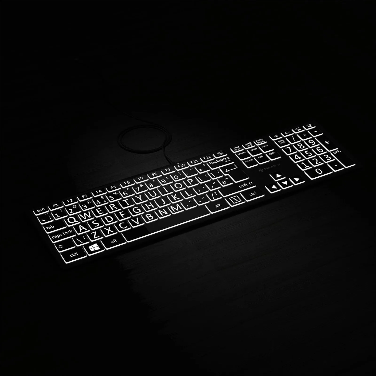 Large Print Backlit Keyboard for Low Vision and Macular Degeneration