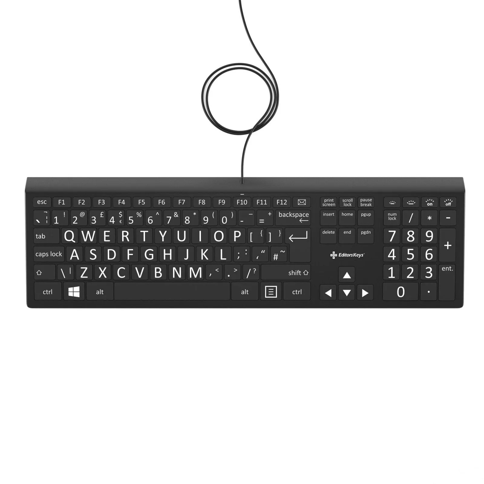 Large Print Backlit Keyboard for Low Vision and Macular Degeneration