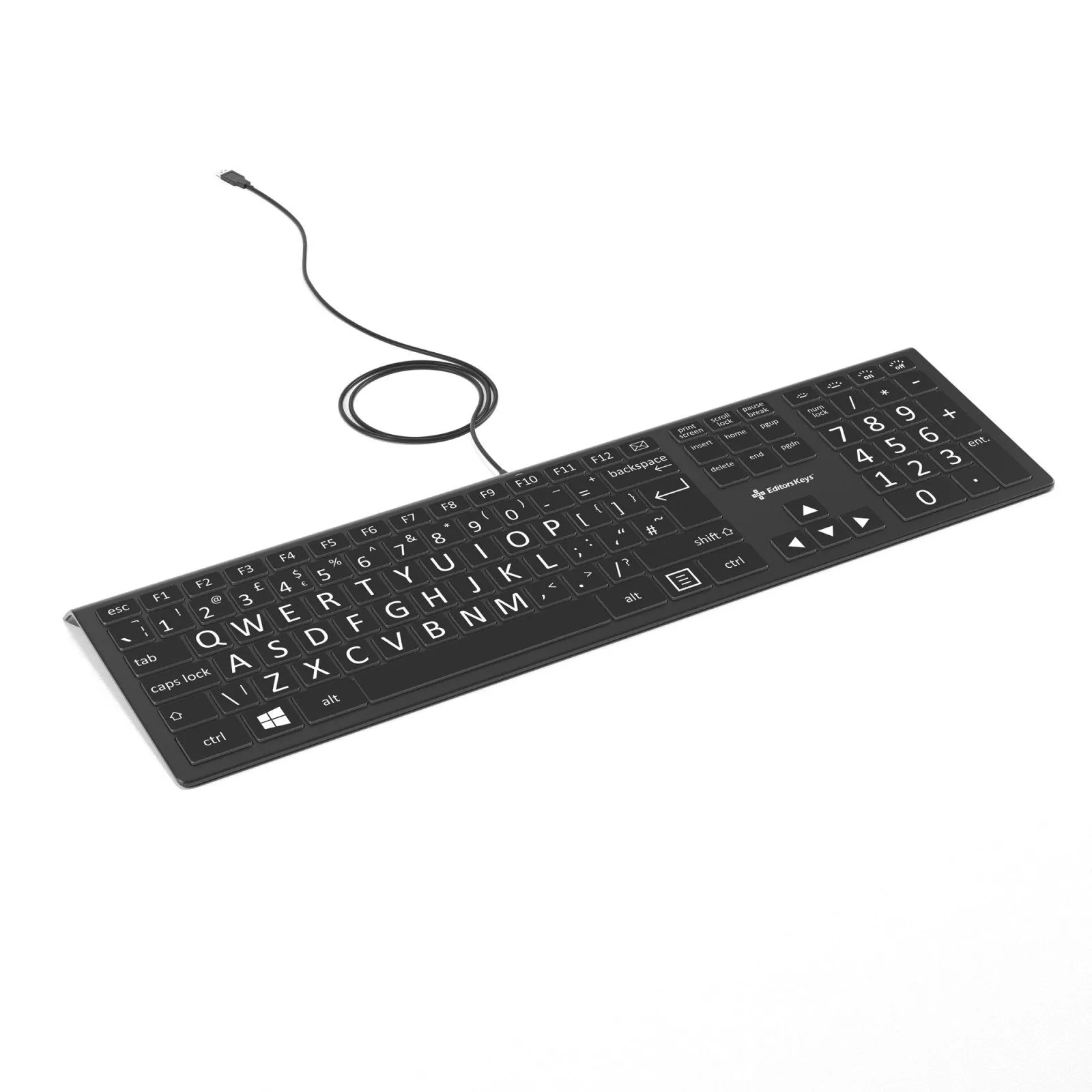 Large Print Backlit Keyboard for Low Vision and Macular Degeneration