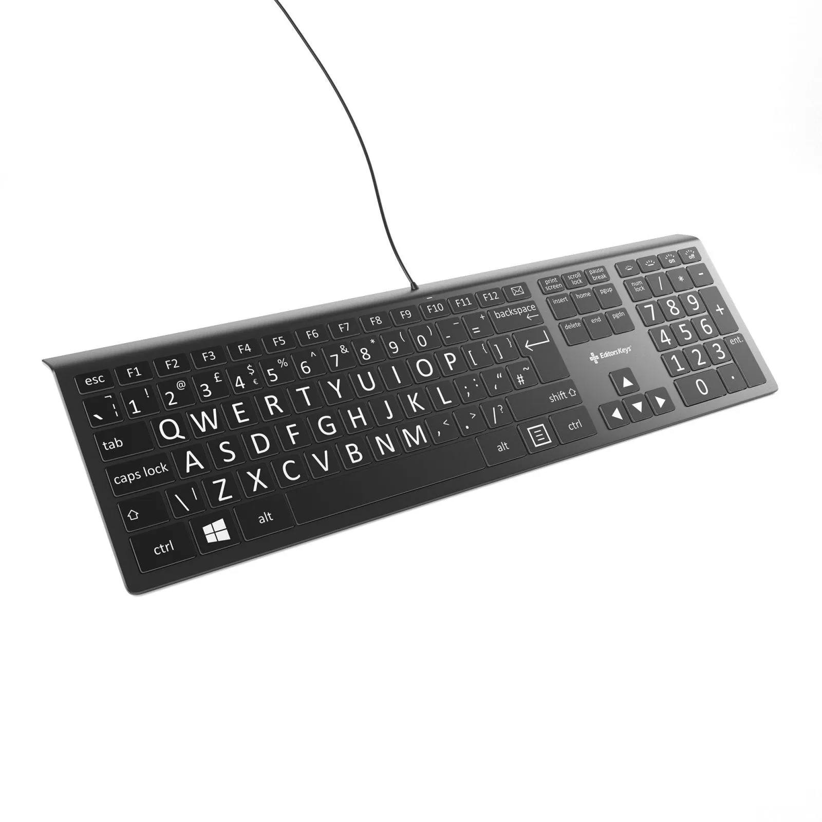 Large Print Backlit Keyboard for Low Vision and Macular Degeneration