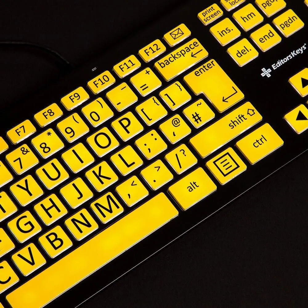 Large Print Backlit Keyboard for Low Vision and Macular Degeneration