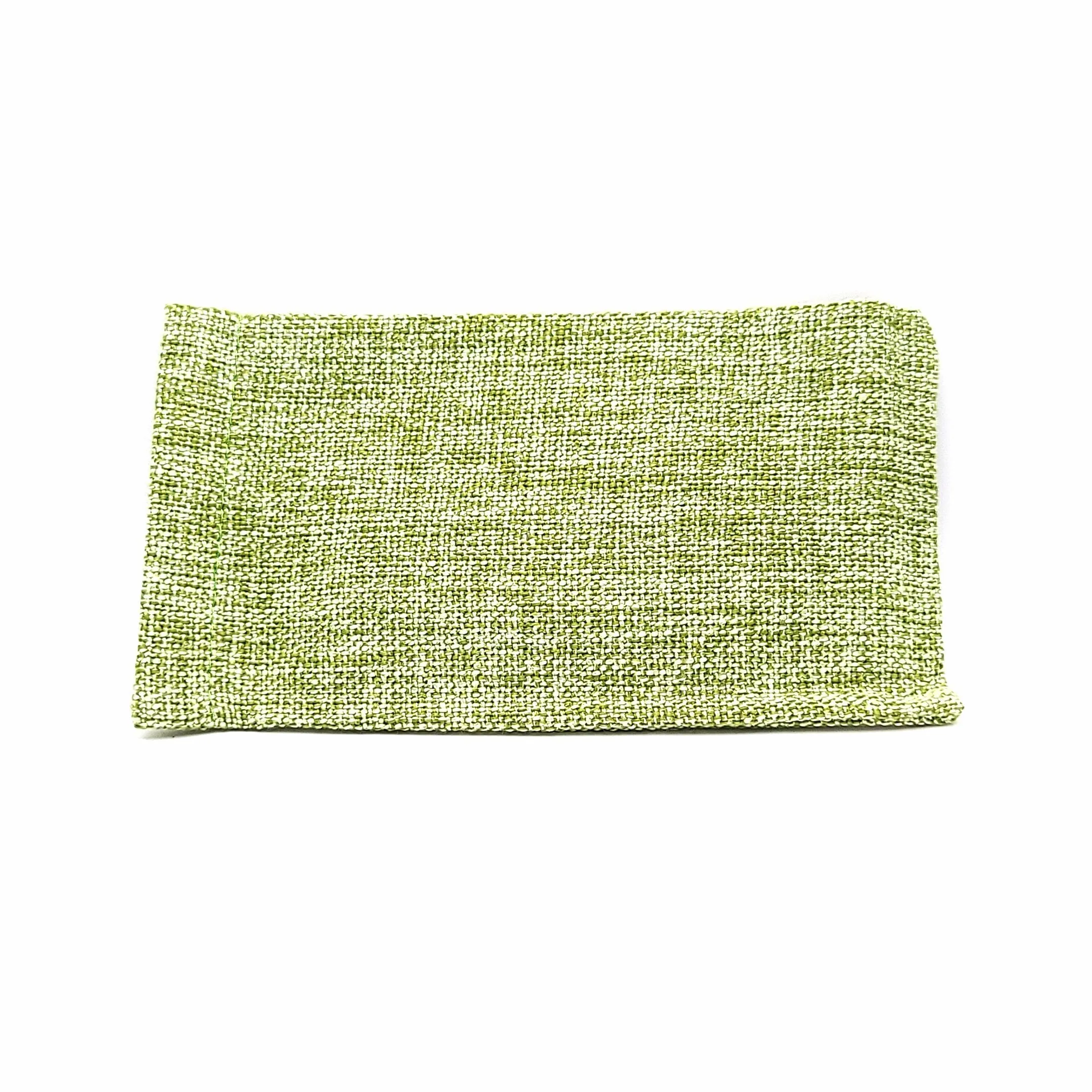 Large Squeeze Top Woven Hemp Sunglasses Snap Case With Attached Microfiber Cloth