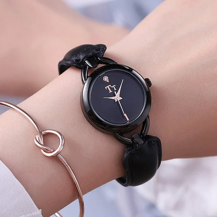 Leather Strap Bracelet Women's Watch