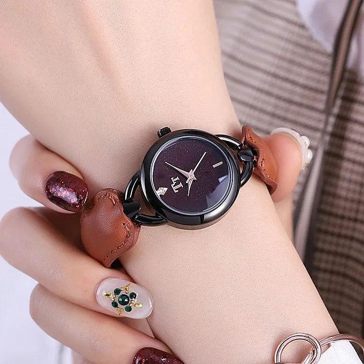 Leather Strap Bracelet Women's Watch