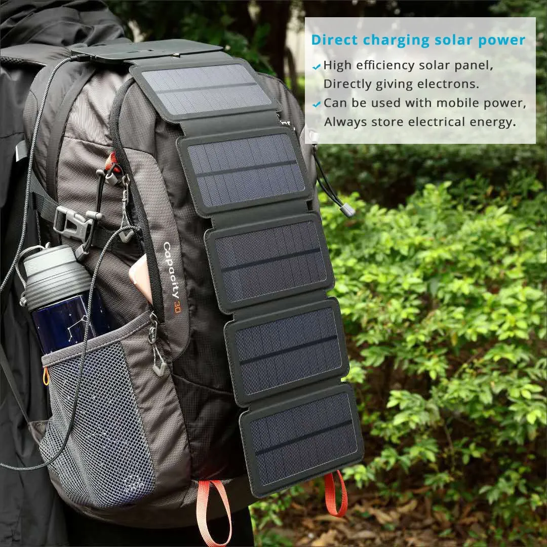 Lerranc Portable Folding 10W Solar Panels Charger