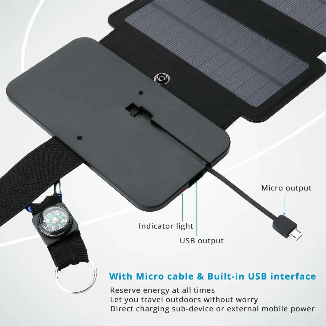 Lerranc Portable Folding 10W Solar Panels Charger