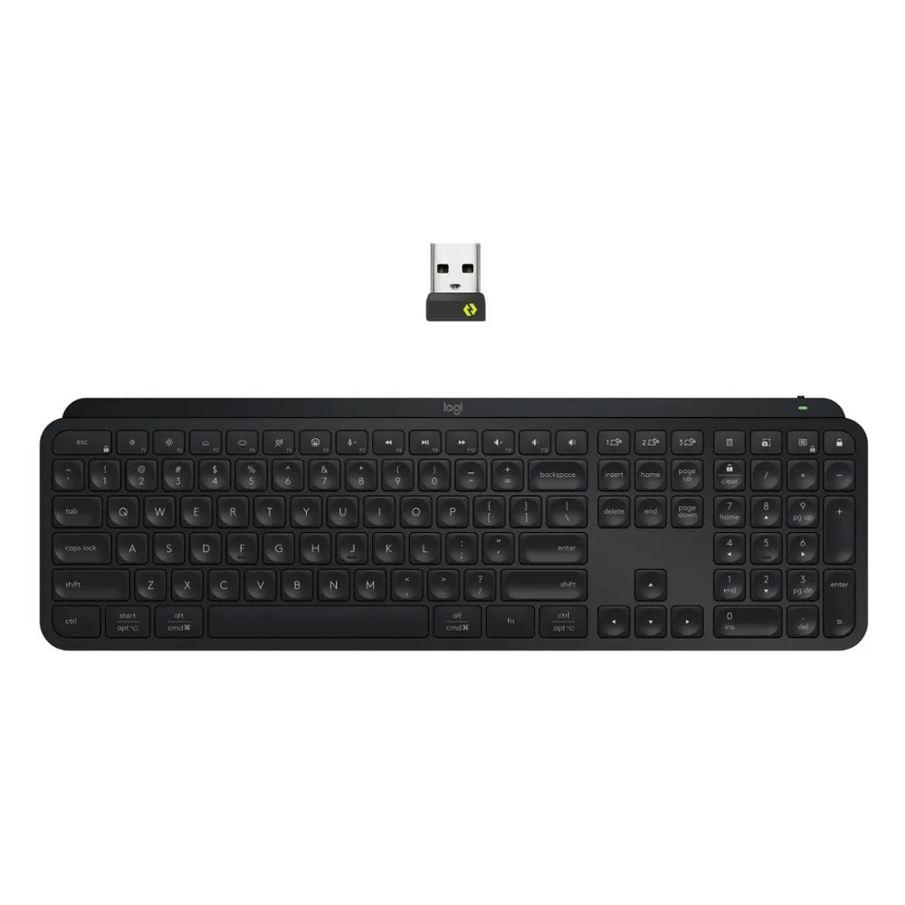 Logitech 920-011406 MX Keys S Advanced Full-size Wireless Scissor Keyboard with Backlit keys - Black