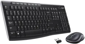 LOGITECH MK270 WIRELESS KEYBOARD AND MOUSE COMBO FOR WINDOWS, 2.4 GHZ WIRELESS, COMPACT MOUSE, 8 MULTIMEDIA AND SHORTCUT KEYS, FOR PC, LAPTOP