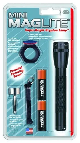 Maglite Mini Incandescent 2-Cell AA Flashlight Combo, Black