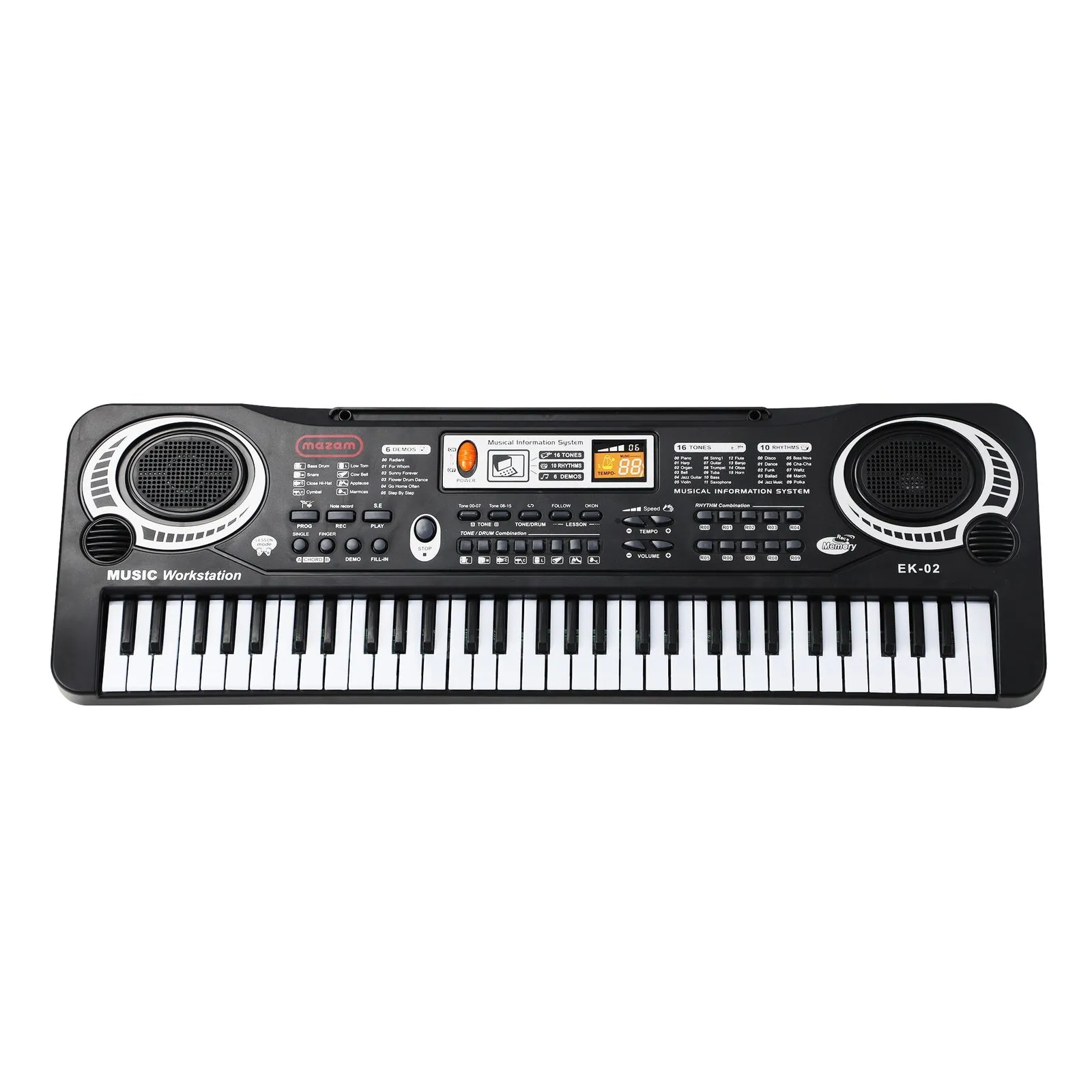 Mazam 61 Keys Piano Keyboard Electronic Musical Kids Toy Gift With Microphone