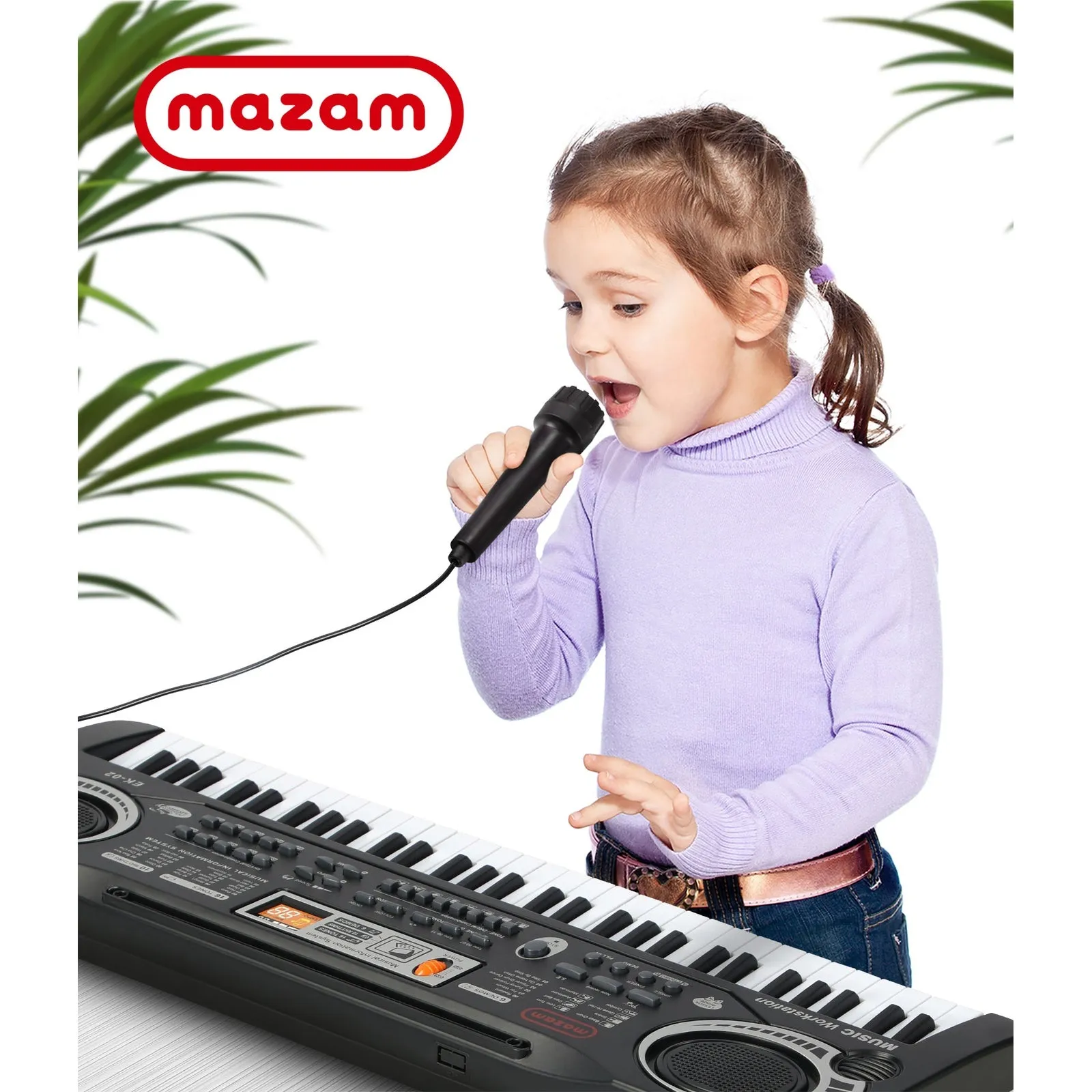 Mazam 61 Keys Piano Keyboard Electronic Musical Kids Toy Gift With Microphone