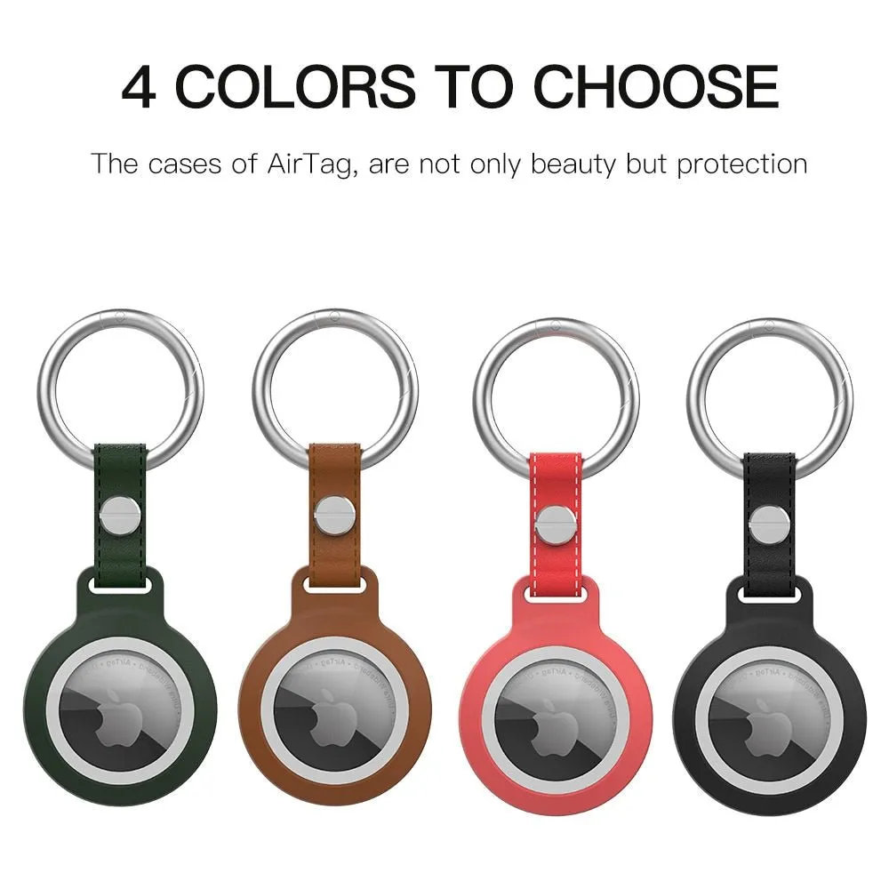 Mea Waterproof Airtag Leather Keychain Case