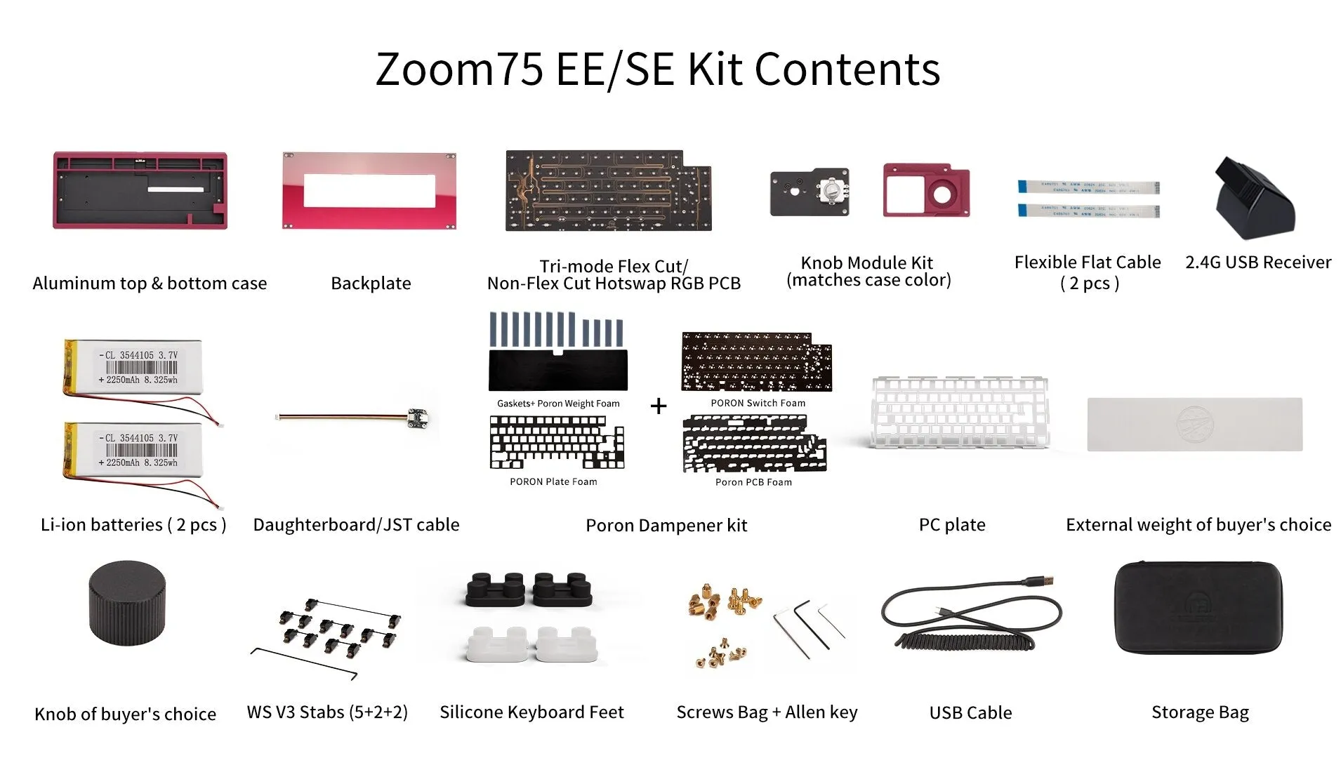 Meletrix Zoom75 Essential Edition (EE) - Barebones Keyboard Kit - Milky Green