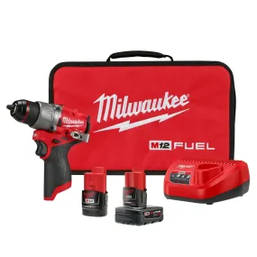 Milwaukee 3404-22 M12 FUEL 12V 1/2" Cordless Li-Ion Hammer Drill/Driver Kit