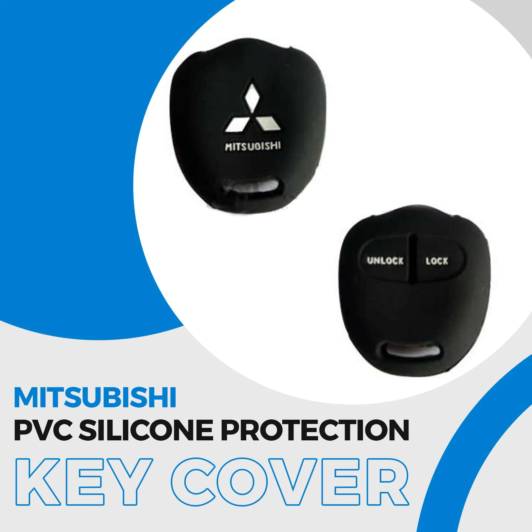 Mitsubishi PVC Silicone Protection Key Cover - Full Cover Remote Case Keyless Protector Jacket | Silicone Key Case