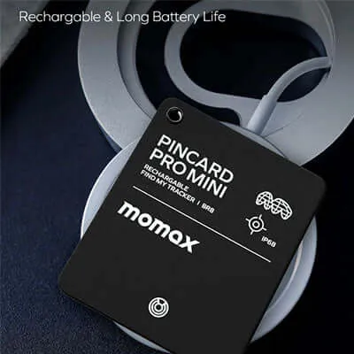 Momax PinCard Pro Mini Rechargeable Find My Tracker