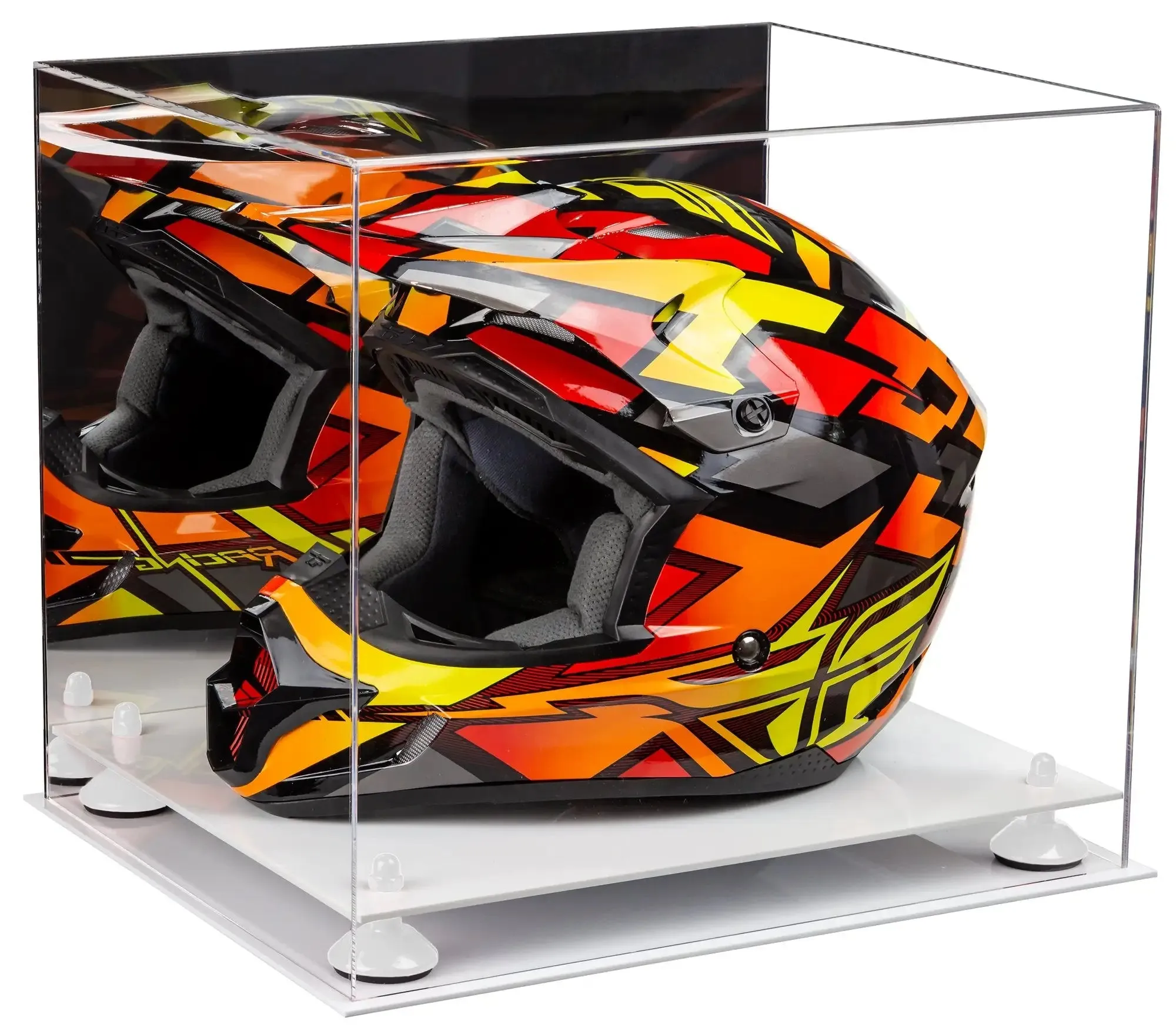 Motorcycle Nascar or Motocross Racing Helmet Display Case - Mirror No Wall Mount (A024/V61)