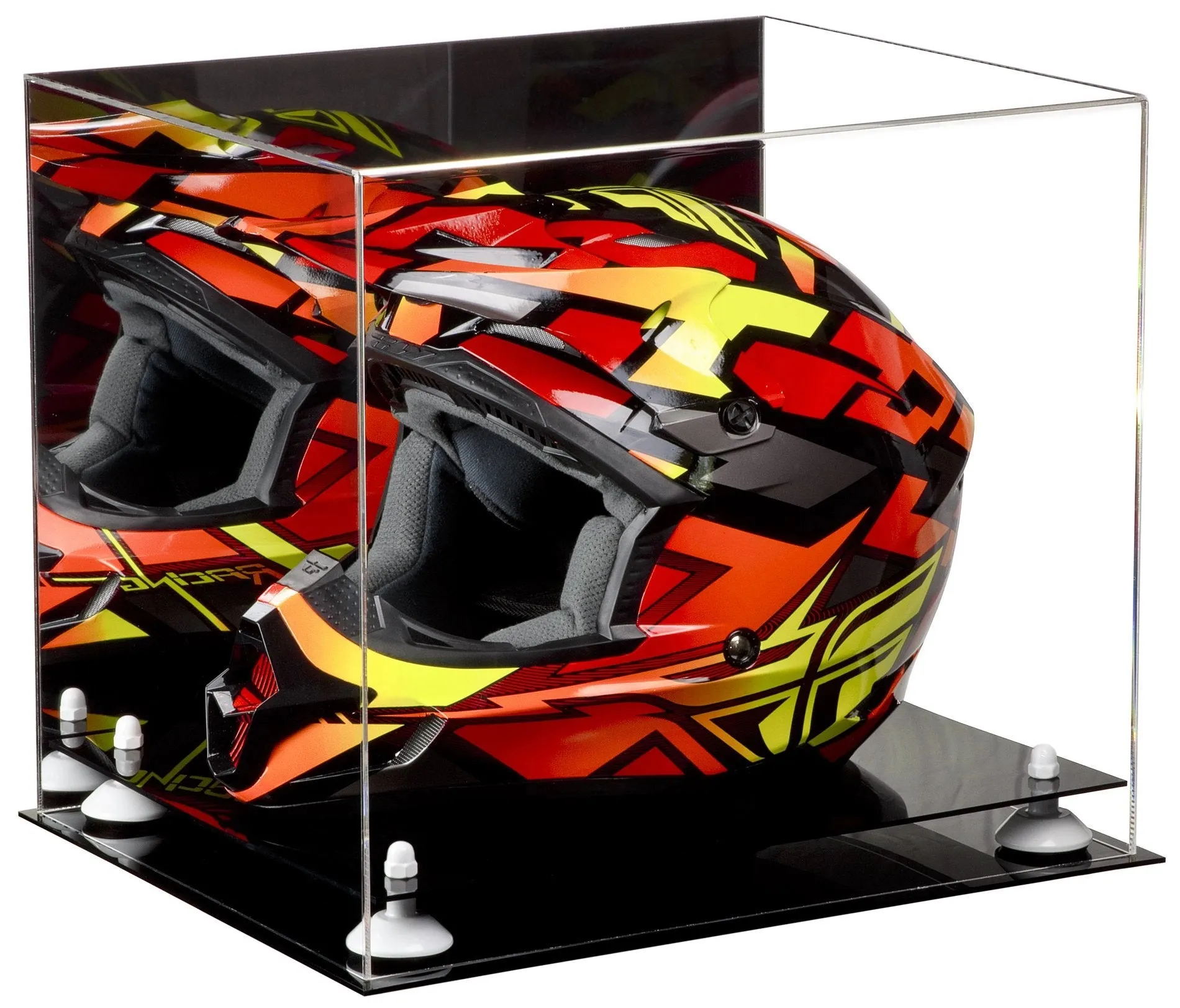 Motorcycle Nascar or Motocross Racing Helmet Display Case - Mirror No Wall Mount (A024/V61)