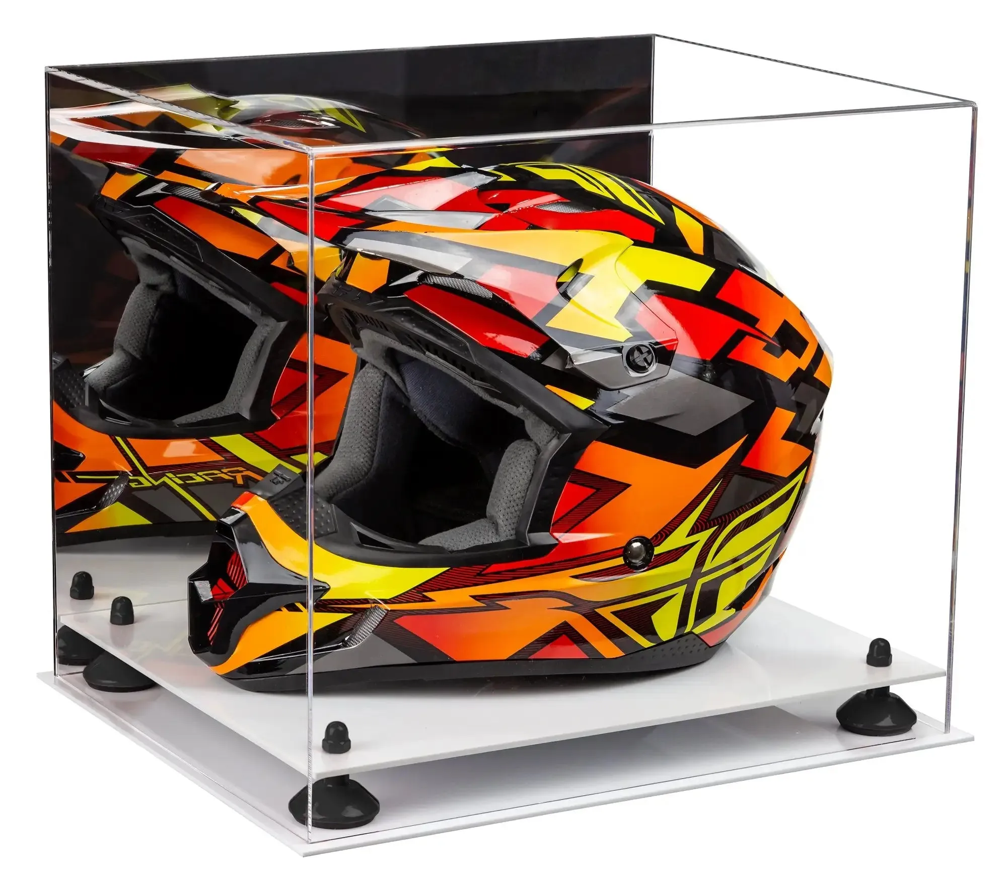 Motorcycle Nascar or Motocross Racing Helmet Display Case - Mirror No Wall Mount (A024/V61)