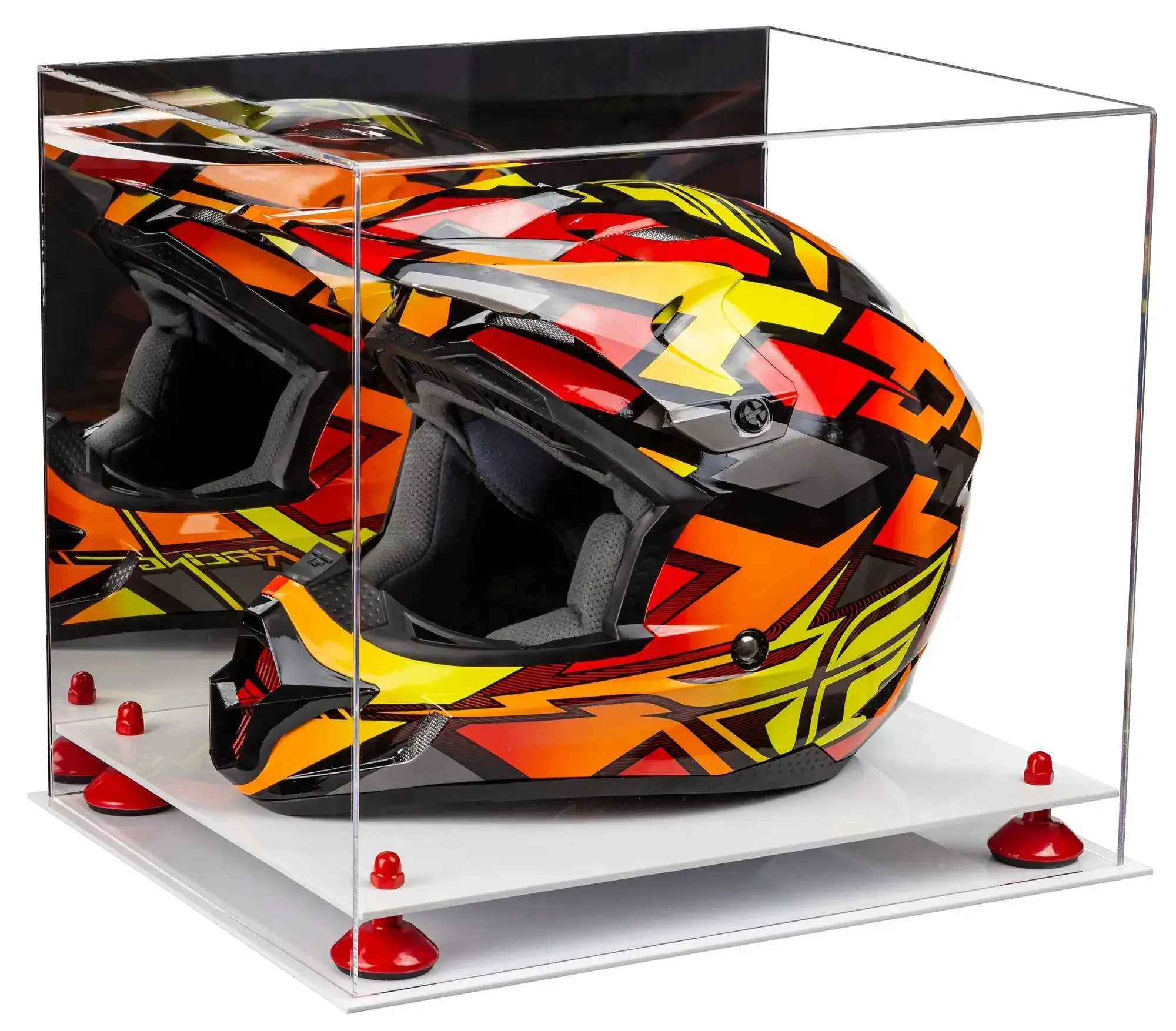 Motorcycle Nascar or Motocross Racing Helmet Display Case - Mirror No Wall Mount (A024/V61)