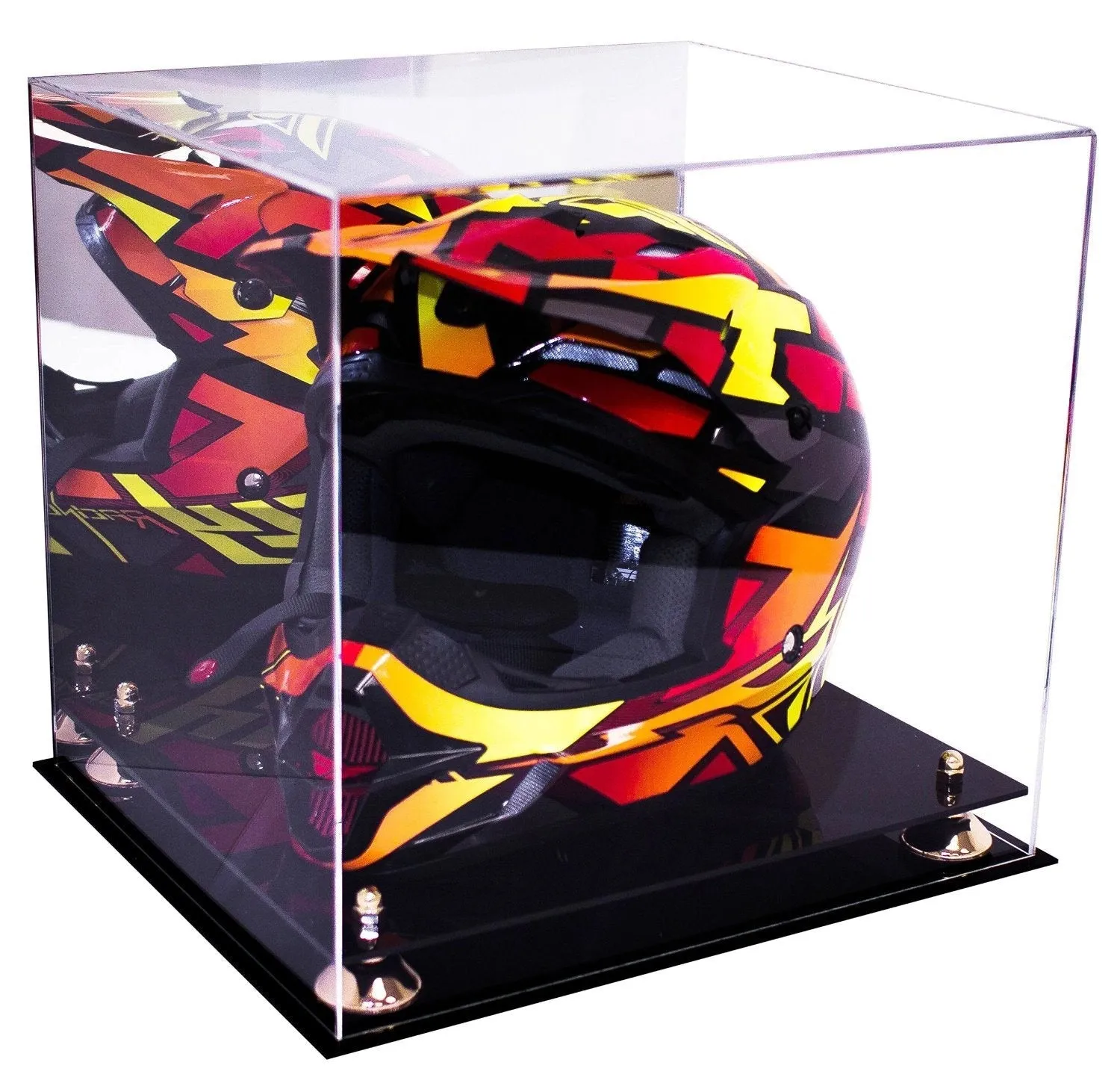 Motorcycle Nascar or Motocross Racing Helmet Display Case - Mirror No Wall Mount (A024/V61)